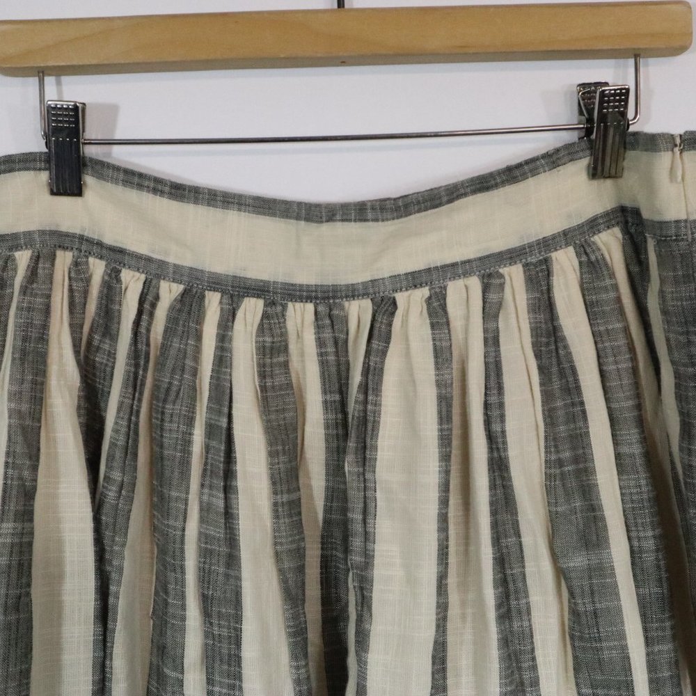Anthropologie Osei Duro Gray and Cream Gauze Stripe Maxi Skirt L - Picture 2 of 6